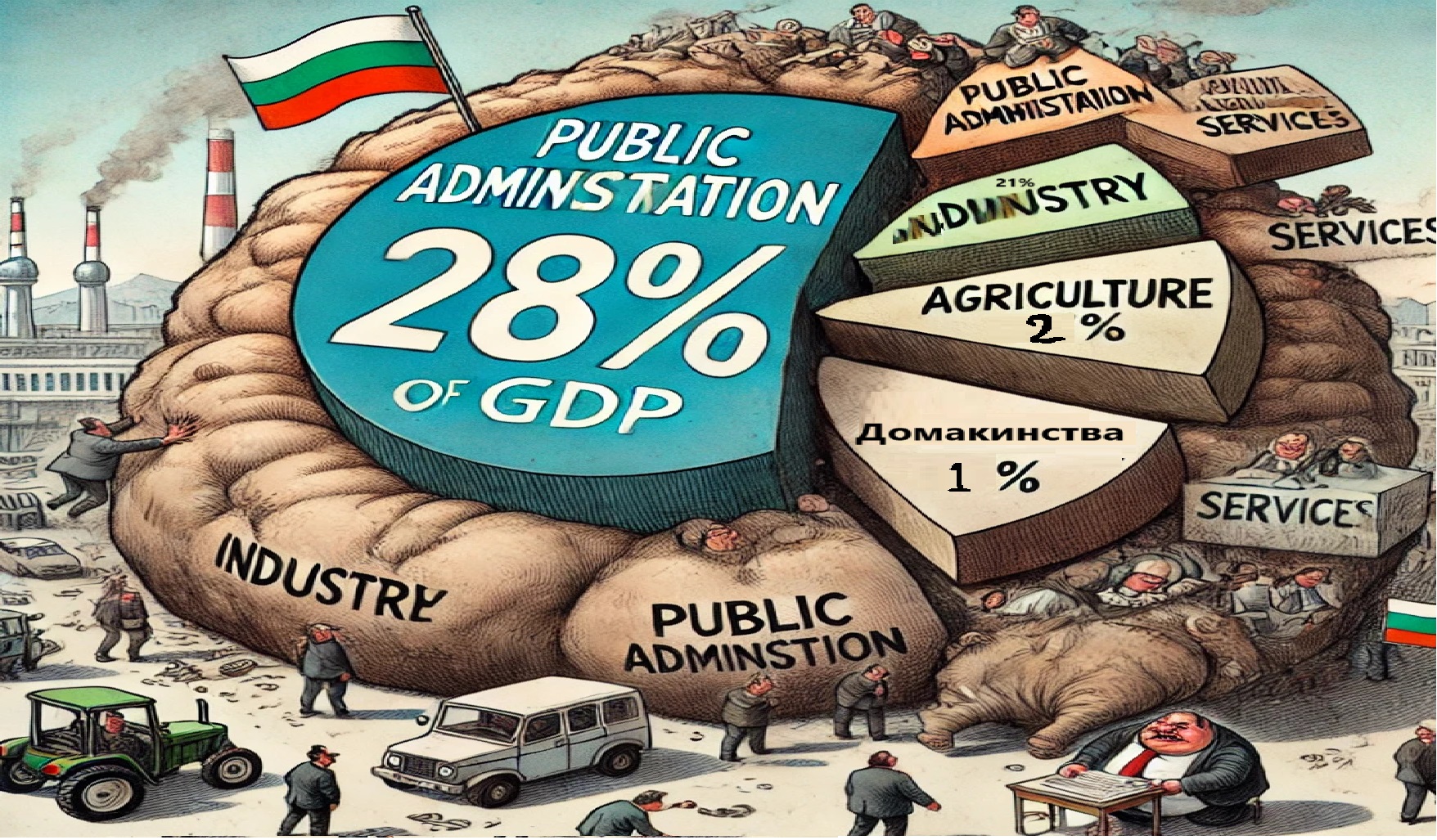 28% от БВП се генерира в сектор “Държавно управление”